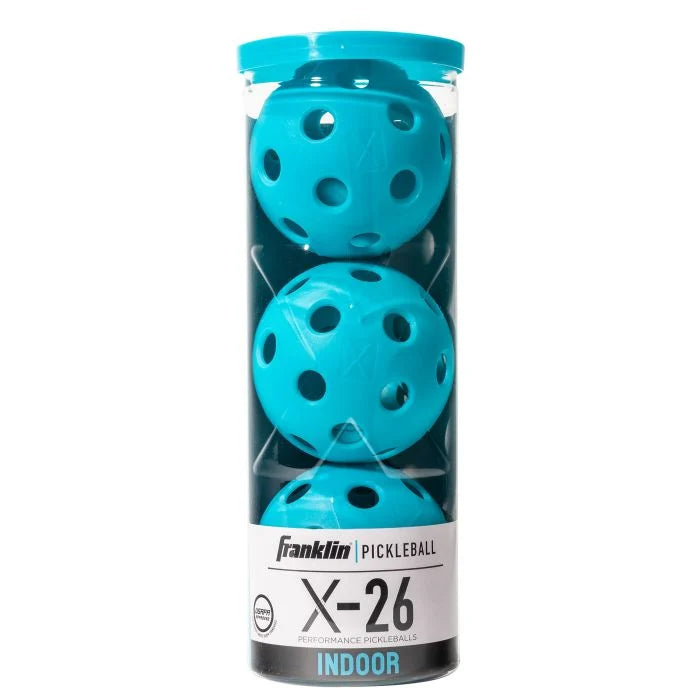 Franklin Indoor X-26 Pickleball 3pk Blue Pickleball Franklin