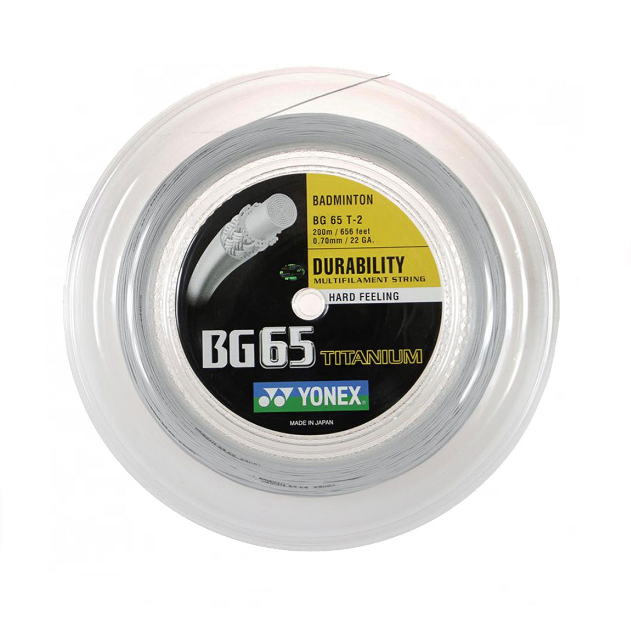 Yonex BG65 Titanium Badminton String (200m Reel) White White 200m Reel String (Reel) Yonex