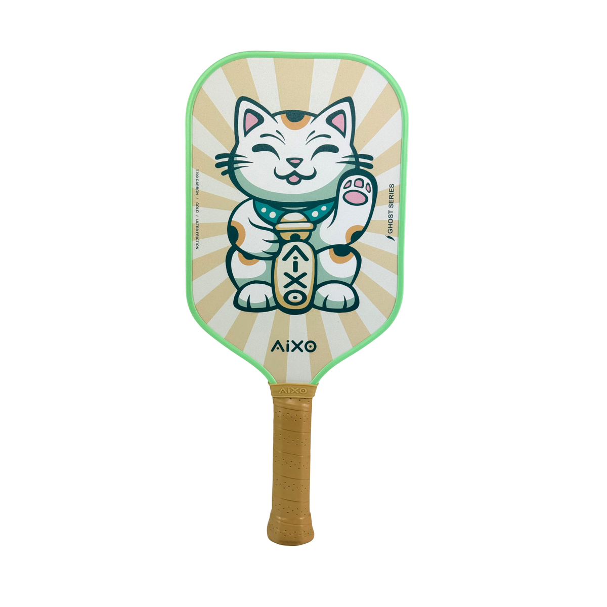 Aixo CP03 Ghost Series Lucky Cat T700 Carbon Pickleball Padel White Green One Size Pickleball Paddle Aixo